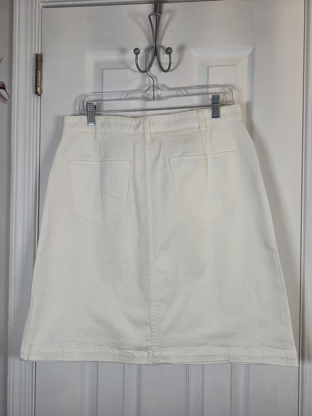 Brooks Brothers Red Fleece White Denim Button Front Mini Skirt Size 10 - Picture 2 of 5